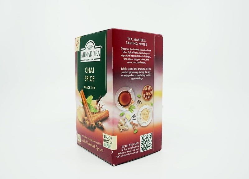 Ahmad Tea شاي أحمد تي سبايس الأسود، 20 كيس شاي فويل (عبوة من 6) - Image 3